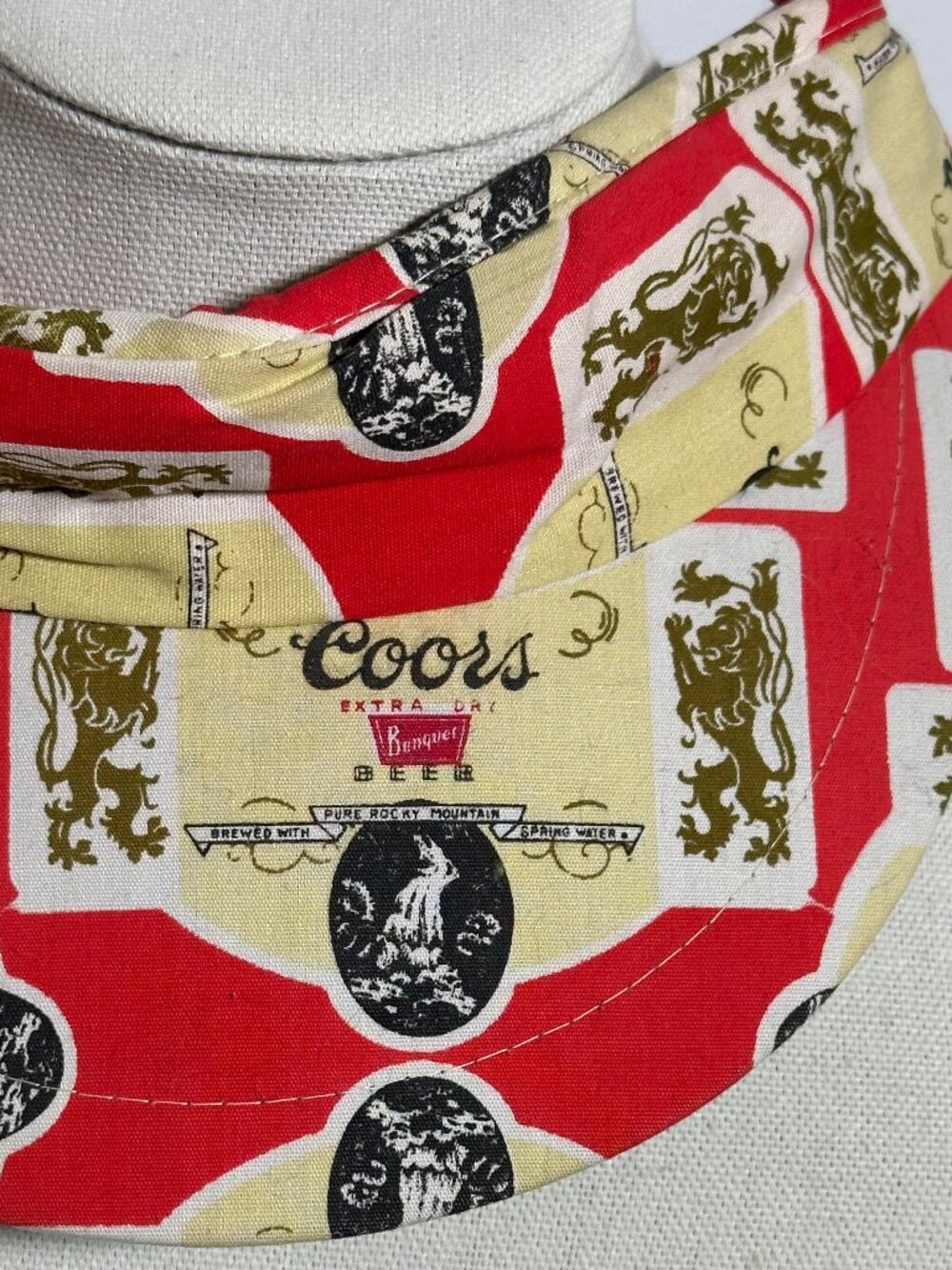 Vintage 1980s Coors Beer Print Visor Hat - Picture 2 of 5